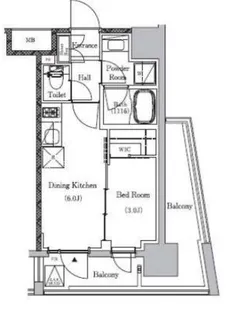 プライマルイプセ池尻大橋【11階】の間取り