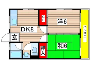 スカイハイツ冨澤【2階】の間取り
