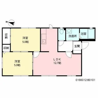 グリンヴェル B棟【1階】の間取り