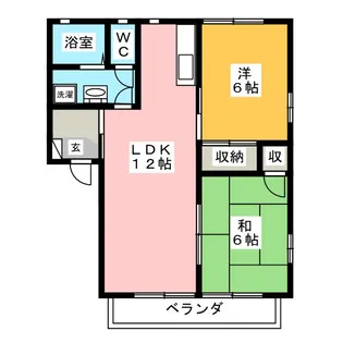 フレグランスふじA【2階】の間取り