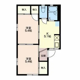 ツインハイツ宝 A【2階】の間取り