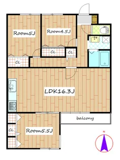 カーサ・ピッコラ高崎【3階】の間取り