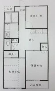 東海第五マンション【3階】の間取り