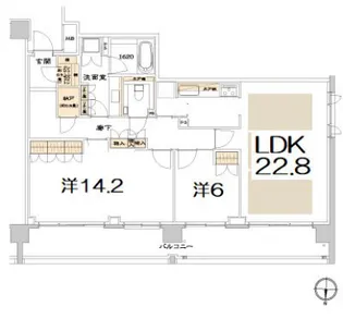 ザ・パークハウス京都鴨川御所東【5階】の間取り