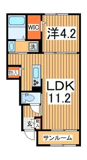 ロジュマン湖北台【1階】の間取り