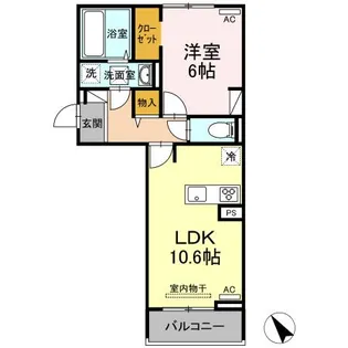 ワンパーパス東琴芝【1階】の間取り