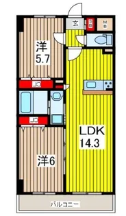 NORTH TRUST【6階】の間取り
