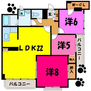メゾン筑波嶺(熊谷市銀座)【5階】の間取り