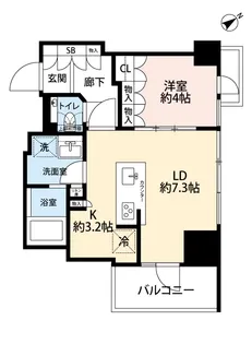 シャリエ御茶ノ水【9階】の間取り