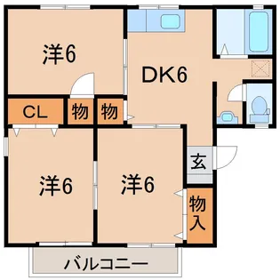 セジュール瀬上C棟【2階】の間取り