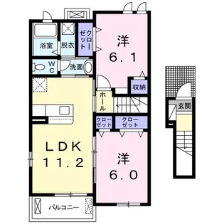 ゼファーA【2階】の間取り