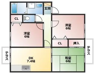 パセオクレールII【2階】の間取り