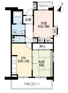 URグリーンヒルズ御影【1階】の間取り
