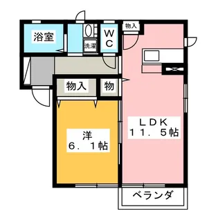 パーシモンK B【2階】の間取り