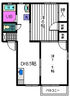 ハイツトーラスA【2階】の間取り