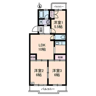 ジェネシス三鷹【2階】の間取り