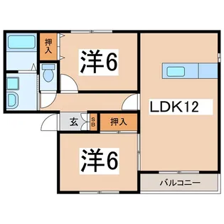 サン・ライズ河野A【2階】の間取り