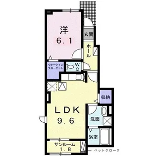 コートヴィレッジ かすみ【1階】の間取り