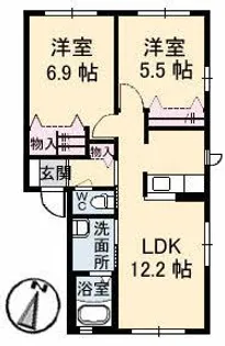 シャーメゾン馬木 A棟【1階】の間取り