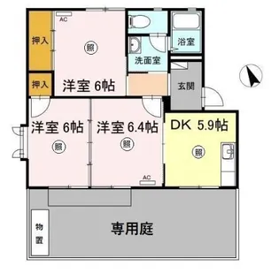 ボヌール羽屋D【1階】の間取り