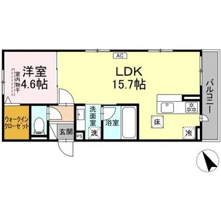 アムール・シェモア【1階】の間取り