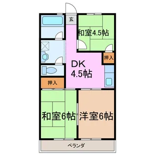 コーポラス美弘苑【2階】の間取り