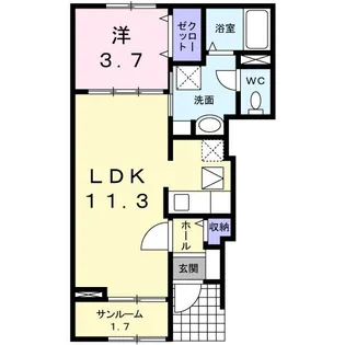 ヴィラージュV【1階】の間取り