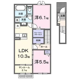 アミスターT I【2階】の間取り