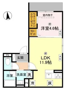 フルール長居【1階】の間取り