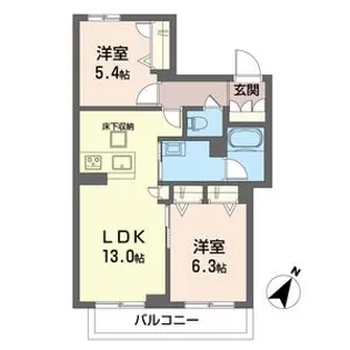 ベレオ姉崎東【1階】の間取り