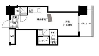 レジディア西新【4階】の間取り
