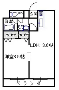 ミハラ・ビル【2階】の間取り