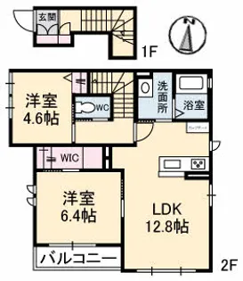 ラ・パルテール新屋敷【2階】の間取り