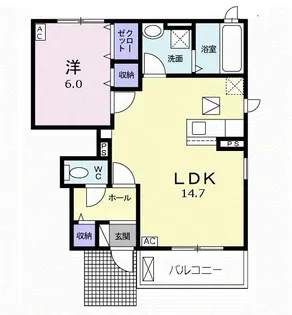 シャルール【1階】の間取り