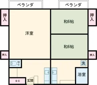 桜川ハイツ【1階】の間取り