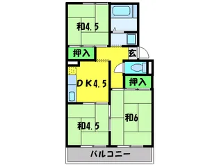 プレジュール田中A棟【2階】の間取り