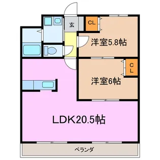 ソレイユI【1階】の間取り
