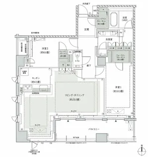 ザ パークハウス恵比寿【14階】の間取り