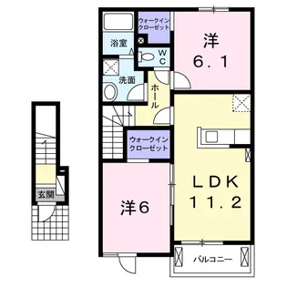 ゴールデンベア イースト【2階】の間取り