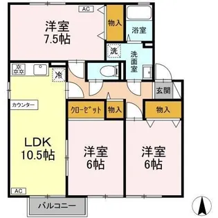 デルフィーノ B棟【2階】の間取り
