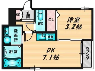 ハーモニーテラス巽西【1階】の間取り