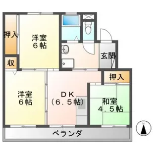 ビレッジハウス益子2号棟【4階】の間取り