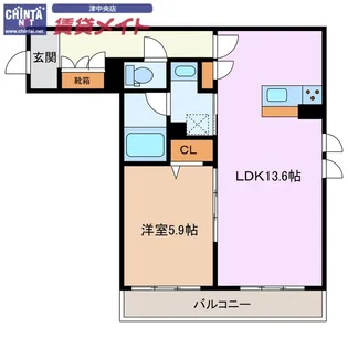 シャーメゾン 栄町【2階】の間取り