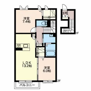 ラ・アヴェンタドール【2階】の間取り