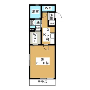 パーシモン平安通【1階】の間取り