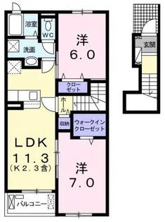 MORE ROSE【2階】の間取り