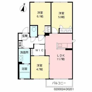 ラ シエロ D棟【2階】の間取り
