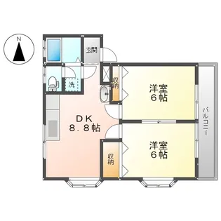 桑折西町アパートB【2階】の間取り