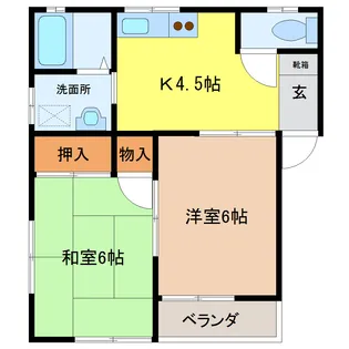 若林コーポ【2階】の間取り