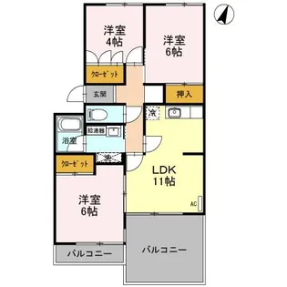 ニューハイツ幸 202【2階】の間取り